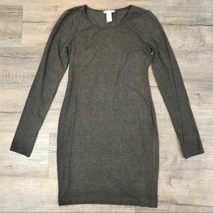 H&M Gray Long Sleeve Bodycon Dress Sz S